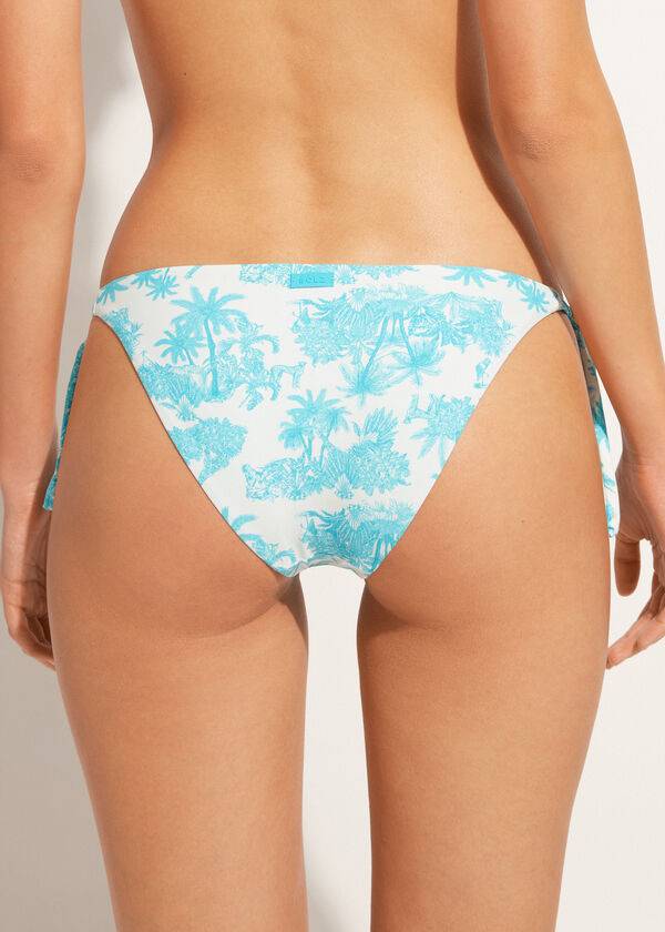 Calzedonia Tied Sorrento Bikinihosen Damen Blau | CH2536BC