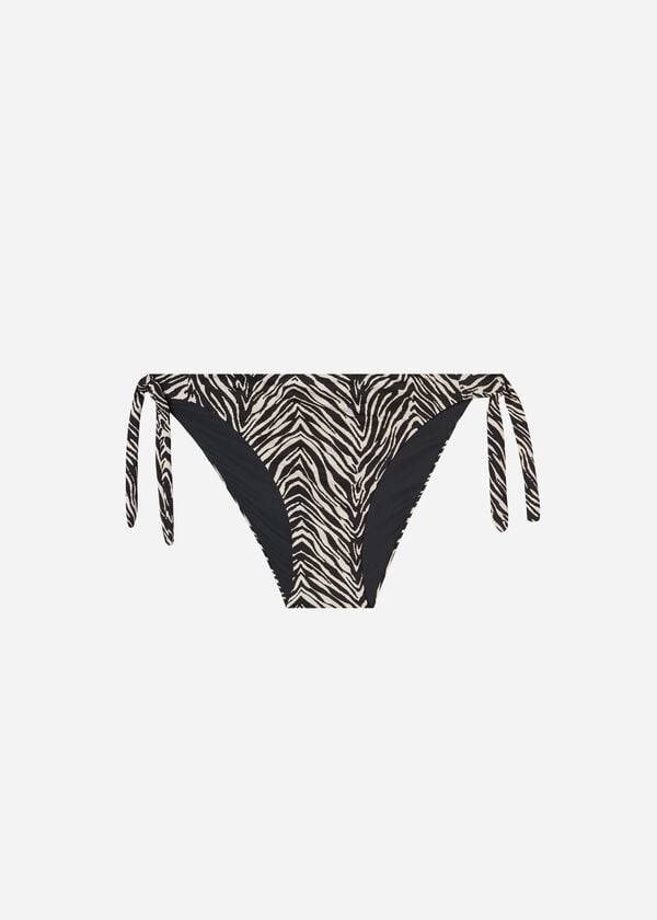 Calzedonia Tied Zebra Nairobi Bikinihosen Damen Schwarz | CH2535NB