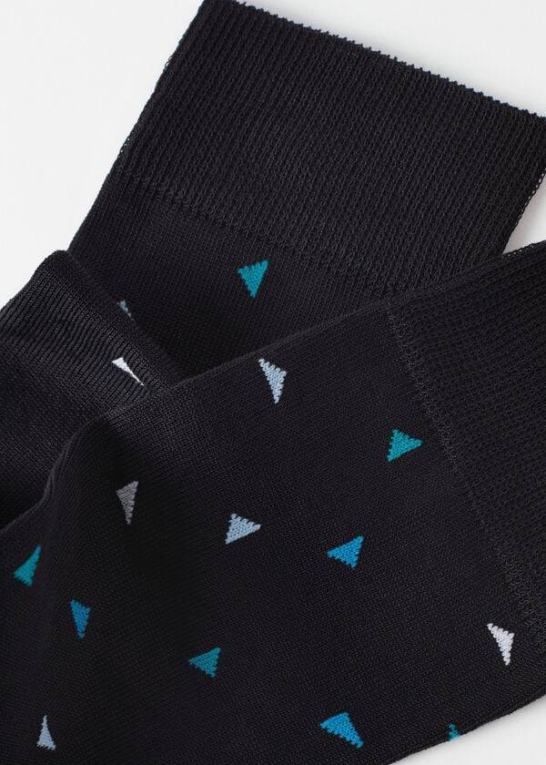 Calzedonia Triangle Pattern Crew Socken Herren Schwarz | CH1329YU