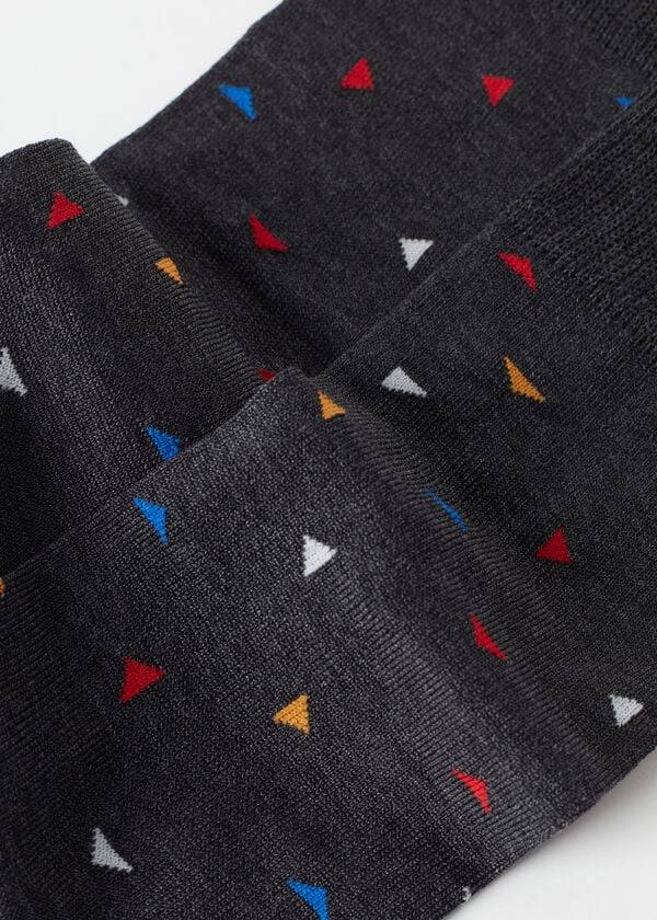 Calzedonia Triangle Pattern Crew Socken Herren Grau | CH1330UT