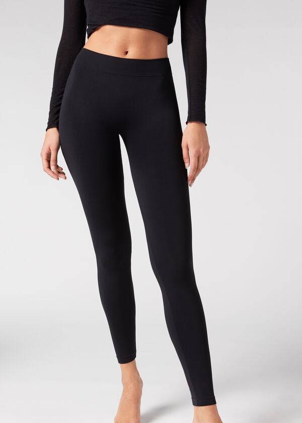 Calzedonia Ultra-Opaque Microfiber Leggings Damen Schwarz | CH1482EX