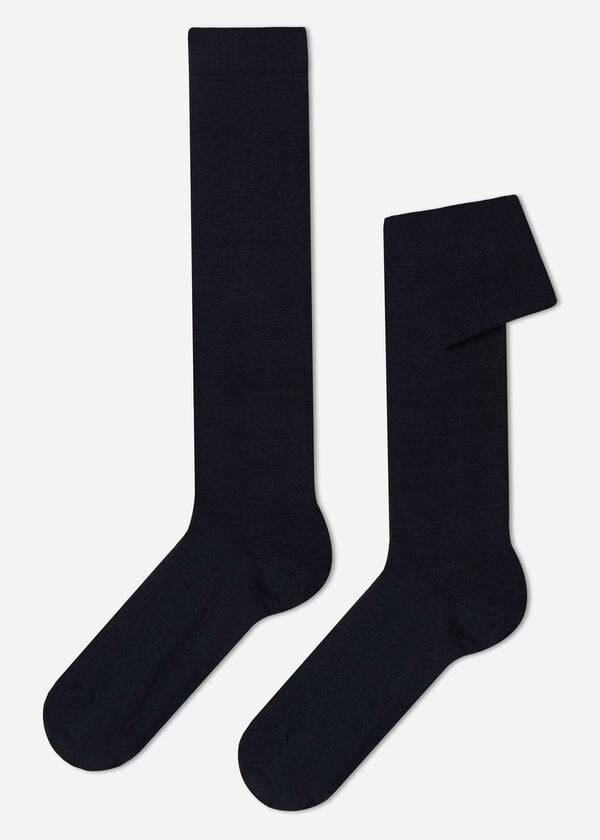 Calzedonia Wolle and Baumwoll Long Socken Herren Blau | CH1432TV